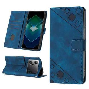 For OPPO K10 Pro 5G Skin-feel Embossed Leather Phone Case(Blue)