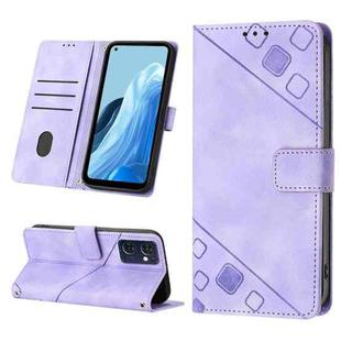 For OPPO Reno7 5G Foreign / Find X5 Lite Skin-feel Embossed Leather Phone Case(Light Purple)