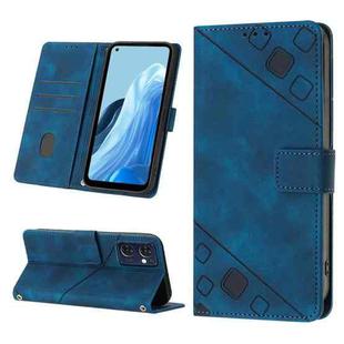 For OPPO Reno7 5G Foreign / Find X5 Lite Skin-feel Embossed Leather Phone Case(Blue)