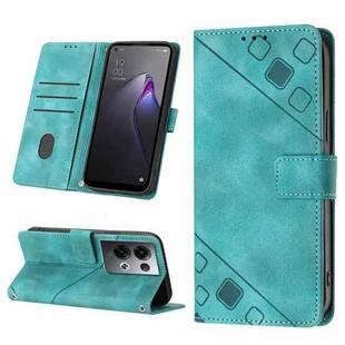 For OPPO Reno8 Pro 5G Skin-feel Embossed Leather Phone Case(Green)