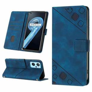 For Realme 9i / OPPO A36 / A76 Skin-feel Embossed Leather Phone Case(Blue)