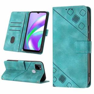 For Realme C12 / C15 / C25 / C25s Skin-feel Embossed Leather Phone Case(Green)