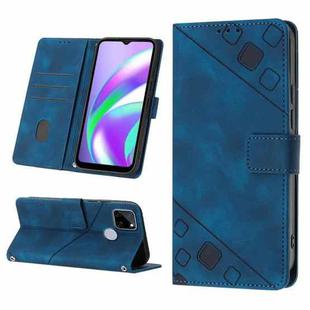 For Realme C12 / C15 / C25 / C25s Skin-feel Embossed Leather Phone Case(Blue)