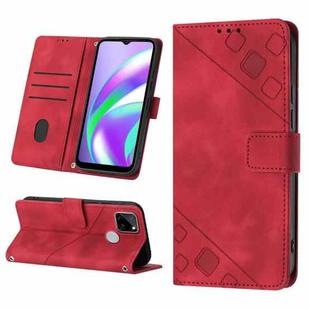 For Realme C12 / C15 / C25 / C25s Skin-feel Embossed Leather Phone Case(Red)