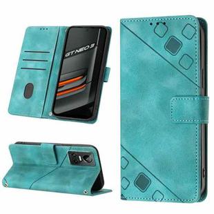 For Realme GT Neo3 Skin-feel Embossed Leather Phone Case(Green)