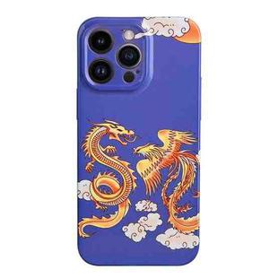 For iPhone 14 Pro Max Film Craft Hard PC Phone Case(Dragon and Phoenix)