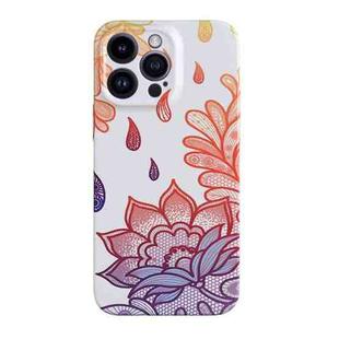 For iPhone 12 Pro Film Craft Hard PC Phone Case(Cutting Flowers 3)