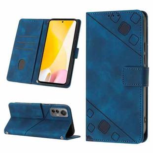 For Xiaomi 12 Lite Skin-feel Embossed Leather Phone Case(Blue)