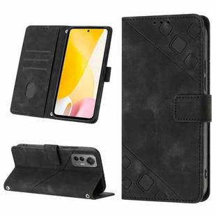 For Xiaomi 12 Lite Skin-feel Embossed Leather Phone Case(Black)