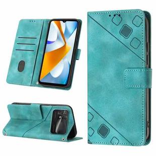 For Xiaomi Poco C40 Skin-feel Embossed Leather Phone Case(Green)