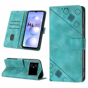 For Xiaomi Poco M4 5G / M5 4G Skin-feel Embossed Leather Phone Case(Green)