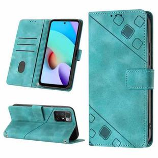 For Xiaomi Redmi 10 2022 / Note 11 4G Skin-feel Embossed Leather Phone Case(Green)