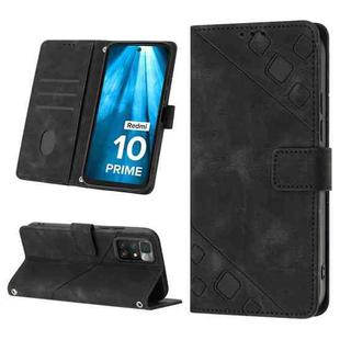 For Xiaomi Redmi 10 Prime+ 5G Skin-feel Embossed Leather Phone Case(Black)
