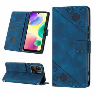 For Xiaomi Redmi 10A Skin-feel Embossed Leather Phone Case(Blue)