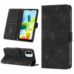 For Xiaomi Redmi A1 Skin-feel Embossed Leather Phone Case(Black)