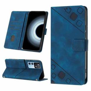 For Xiaomi 12T / 12T Pro / Redmi K50 Ultra Skin-feel Embossed Leather Phone Case(Blue)
