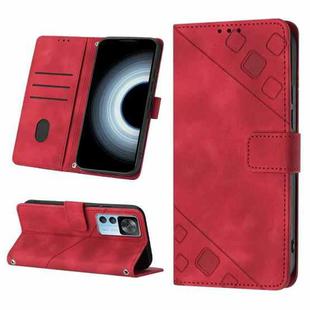For Xiaomi 12T / 12T Pro / Redmi K50 Ultra Skin-feel Embossed Leather Phone Case(Red)