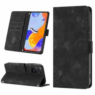 For Xiaomi Redmi Note 11 Pro 5G / 4G Skin-feel Embossed Leather Phone Case(Black)
