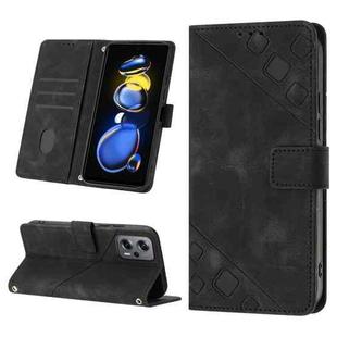 For Xiaomi Redmi Note 11T Pro 5G / 11T Pro+ 5G Skin-feel Embossed Leather Phone Case(Black)