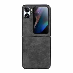 For OPPO Find N2 Flip Morocco Texture PU Shockproof Phone Case(Black)