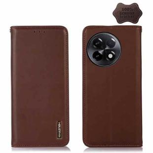 For OnePlus Ace 2 5G KHAZNEH Nappa Top Layer Cowhide Leather Phone Case(Brown)