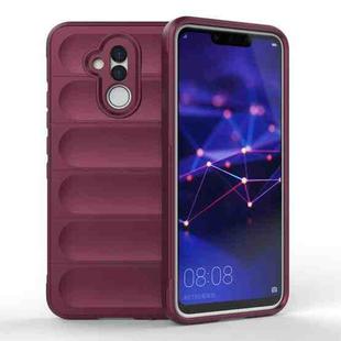 For Huawei Mate 20 Lite Magic Shield TPU + Flannel Phone Case(Wine Red)