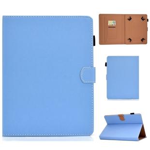 For 7 inch Solid Color Tablet PC Universal Magnetic Horizontal Flip Leather Case with Card Slots & Holder(Blue)