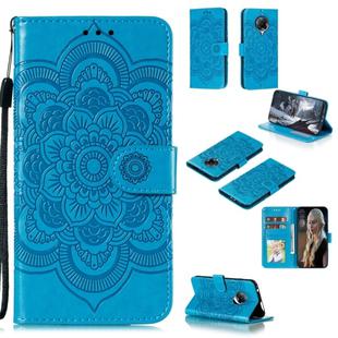 For Xiaomi Redmi K30 Pro Mandala Embossing Pattern Horizontal Flip PU Leather Case with Holder & Card Slots & Walle & Lanyard(Blue)