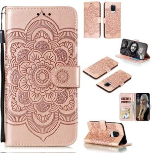 For Xiaomi Redmi Note 9 Pro Mandala Embossing Pattern Horizontal Flip PU Leather Case with Holder & Card Slots & Walle & Lanyard(Pink)