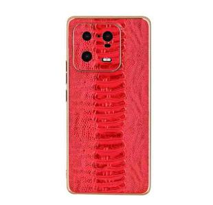For Xiaomi 13 Pro Genuine Leather Weilai Series Nano Electroplating Phone Case(Red)