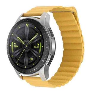 For Amazfit GTS 4 / GTS 4 Mini / GTS 3 20mm Universal Magnetic Loop Leather Watch Band(Yellow)