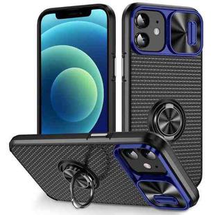 For iPhone 11 Sliding Camshield Armor Phone Case with Ring Holder(Blue Black)