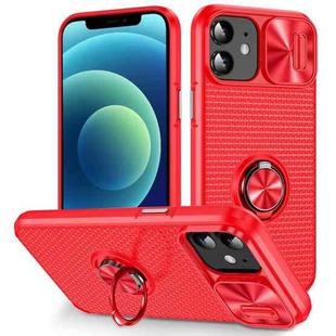 For iPhone 11 Sliding Camshield Armor Phone Case with Ring Holder(Red)