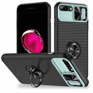 For iPhone SE 2022 / 2020 / 7 / 8 Sliding Camshield Armor Phone Case with Ring Holder(Grey Green Black)