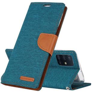 For Galaxy A51 GOOSPERY CANVAS DIARY Canvas Texture Horizontal Flip PU Leather Case, with Holder & Card Slots & Wallet(Green)
