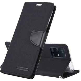 For Galaxy A51 GOOSPERY CANVAS DIARY Canvas Texture Horizontal Flip PU Leather Case, with Holder & Card Slots & Wallet(Black)