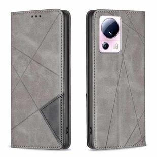 For Xiaomi 13 Lite / Civi 2 Prismatic Invisible Magnetic Leather Phone Case(Grey)