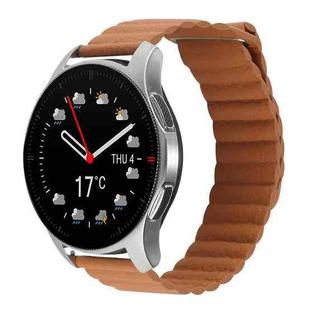 For Coros Apex 46mm/Apex Pro / Ticwatch Pro 3 22mm Magnetic Loop Leather Watch Band(Brown)