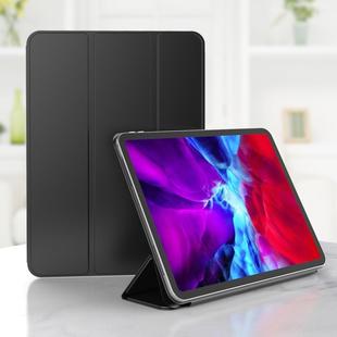 For iPad Pro 11 (2020) Horizontal Flip Ultra-thin Double-sided Clip Magnetic PU Leather Tablet Case with Three-folding Holder & Sleep / Wake-up Function(Black)