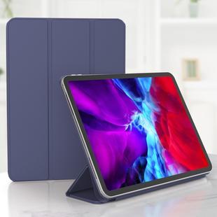 For iPad Pro 11 (2020) Horizontal Flip Ultra-thin Double-sided Clip Magnetic PU Leather Tablet Case with Three-folding Holder & Sleep / Wake-up Function(Navy Blue)