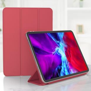 For iPad Pro 11 (2020) Horizontal Flip Ultra-thin Double-sided Clip Magnetic PU Leather Tablet Case with Three-folding Holder & Sleep / Wake-up Function(Red)