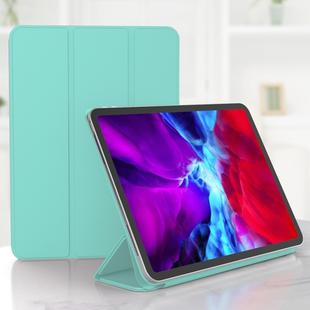 For iPad Pro 11 (2020) Horizontal Flip Ultra-thin Double-sided Clip Magnetic PU Leather Tablet Case with Three-folding Holder & Sleep / Wake-up Function(Mint Green)