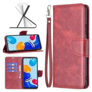 For Xiaomi Redmi Note 12S 4G / Note 11 Lambskin Texture Pure Color Flip Leather Phone Case(Red)