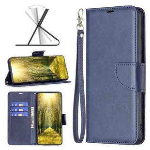 For Xiaomi Redmi 12 4G Lambskin Texture Pure Color Flip Leather Phone Case(Blue)