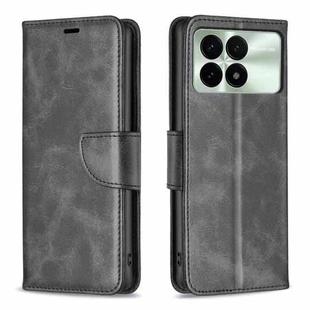 For Xiaomi Redmi K70 / K70 Pro Lambskin Texture Pure Color Flip Leather Phone Case(Black)