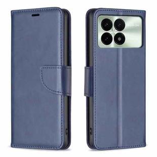 For Xiaomi Redmi K70E Lambskin Texture Pure Color Flip Leather Phone Case(Blue)