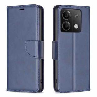 For Xiaomi Redmi Note 13 4G Global Lambskin Texture Pure Color Flip Leather Phone Case(Blue)