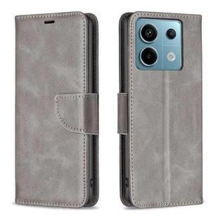 For Xiaomi Redmi Note 13 Pro 4G Global Lambskin Texture Pure Color Flip Leather Phone Case(Grey)