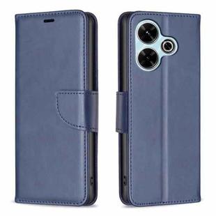 For Xiaomi Poco M6 4G / Redmi 13 4G Lambskin Texture Pure Color Flip Leather Phone Case(Blue)