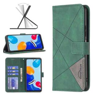 For Xiaomi Redmi Note 12S 4G / Note 11 Magnetic Buckle Rhombus Texture Leather Phone Case(Green)